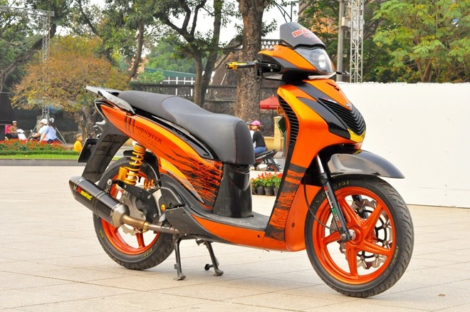 Honda sh 2010 màu cam kawasaki của biker hà thành