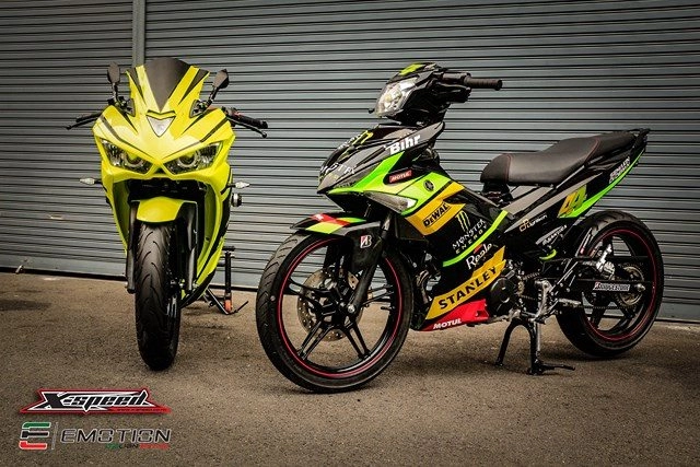 Ảnh thật tế exciter 150 độ tem monster tại bangkok motor show 2015