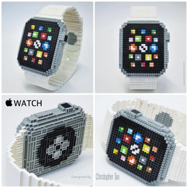 Chiếc apple watch cỡ lớn ráp từ 800 khối nanoblock