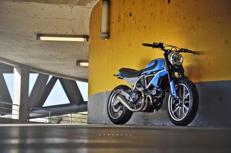 Ducati scrambler phiên bản baby blue đậm chất pháp