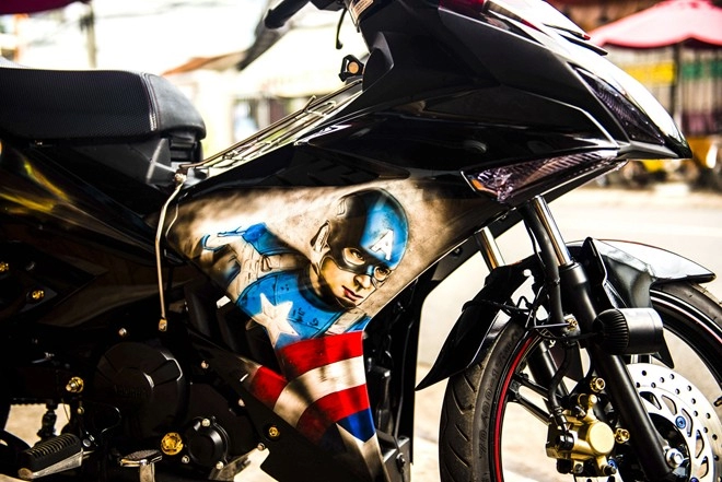 Exciter 150 airbrush captain america