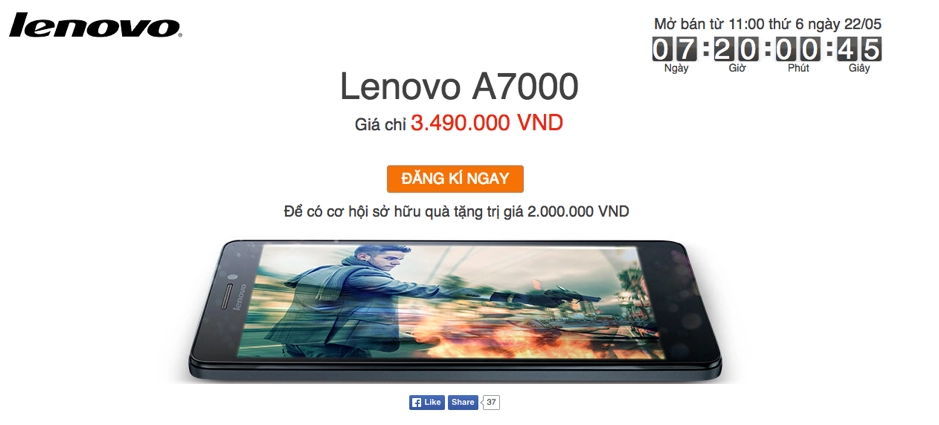 Giải trí với màn hình lớn 55-inches của lenovo a7000