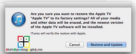 Hướng dẫn restore apple tv bằng itunes