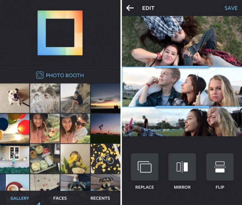 Instagram layout - phần mềm ghép ảnh đã có trên android