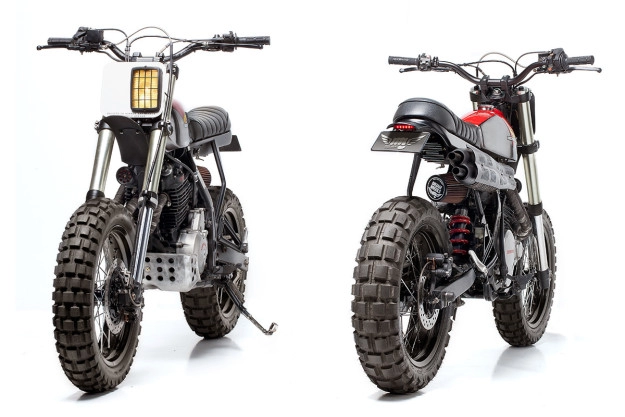 Honda dominator bụi bậm và phá cách với phong cách scrambler