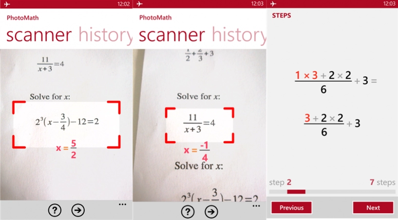 Photomath - ứng dụng chụp hình giải toán