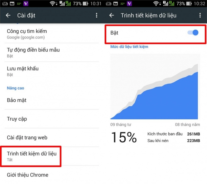 Cách tiết kiệm dữ liệu 3g khi lướt web bằng chrome trên smartphone