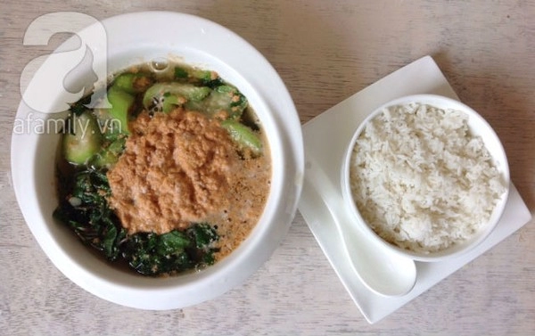 Canh rau đay nấu riêu tôm Canh rau đay nấu riêu tôm thanh mát ngon cơm