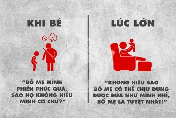 Chùm ảnh hài hước về suy nghĩ khác nhau giữa người lớn và trẻ con