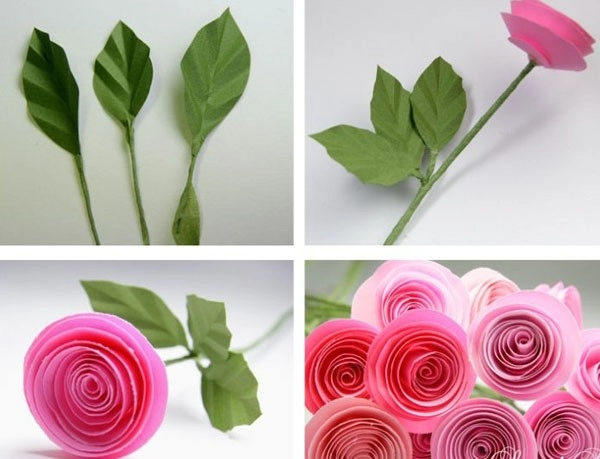 Đáng yêu với bó hoa hồng giấy xinh lung linh