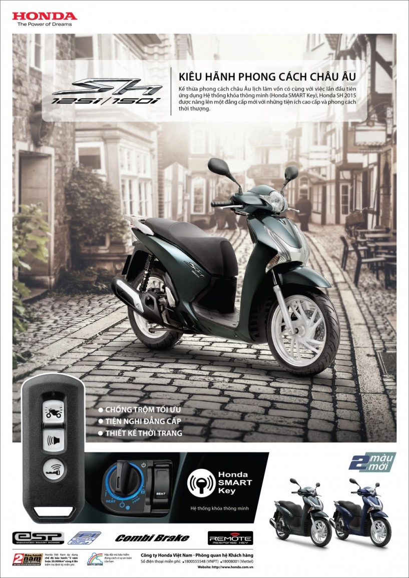 Honda sh 125i150i phiên bản mới cùng khóa thông minh smart key