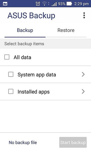 Hướng dẫn backup dữ liệu trên zenfone 2