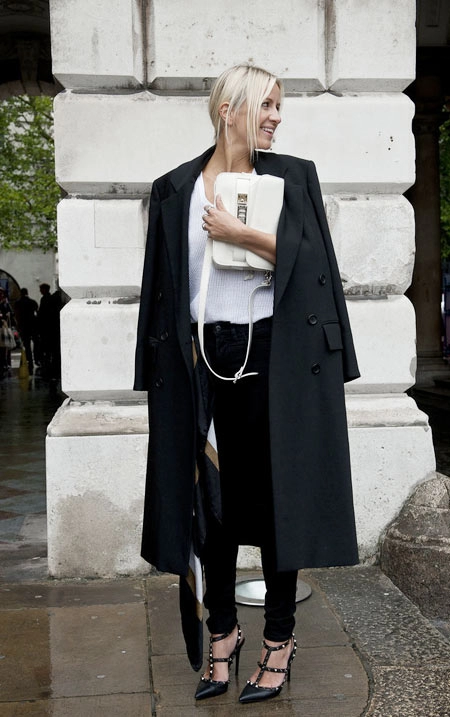 Váy áo thời thượng trên đường phố london fashion week