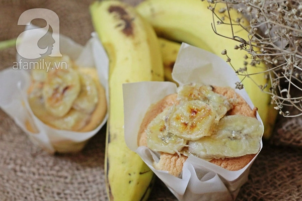 Bánh muffin chuối thơm phức ăn sáng ngon ngất ngây