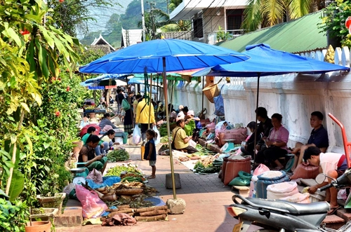 Đi chợ ba phiên ở luang prabang