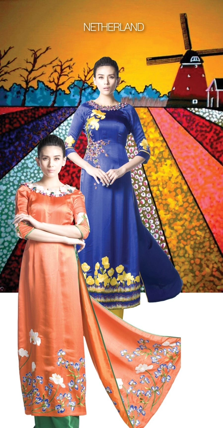 Hoàng yến làm mẫu áo dài cho festival huế 2014