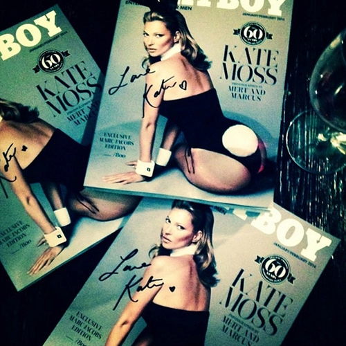 Kate moss đội tai thỏ chụp hình bán nude cho playboy