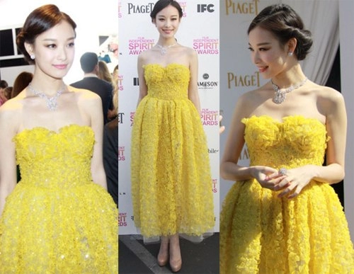 Những chiếc váy vàng quyến rũ của mỹ nhân gốc hoa