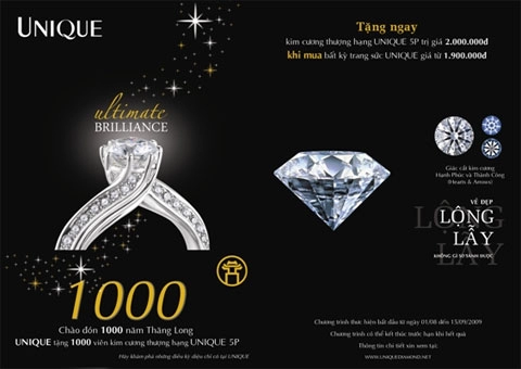 Unique tặng 1000 viên kim cương thượng hạng