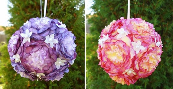 2 cách làm quả cầu hoa trang trí tiệc cưới ấn tượng