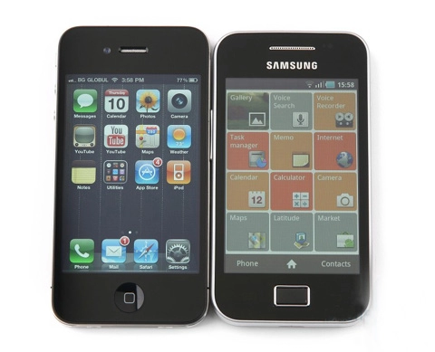 Android giống iphone 4 của samsung về vn