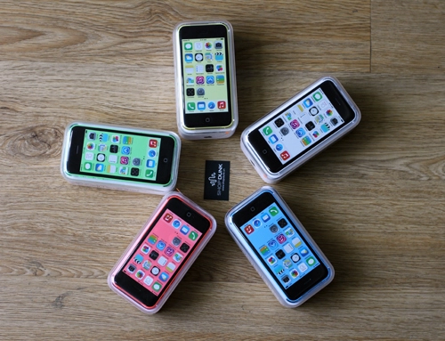 Ảnh iphone 5c với 5 màu sắc