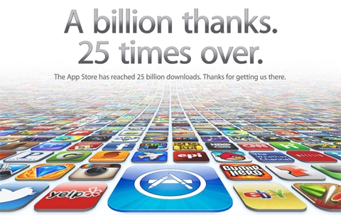 App store của apple đạt 25 tỷ lượt tải