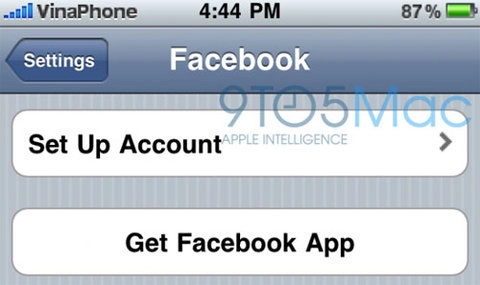 Apple có thể tích hợp facebook vào ios