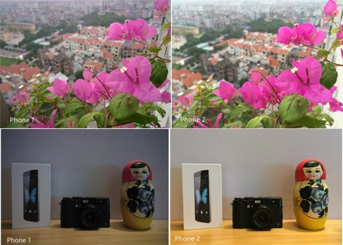 Đọ camera giấu mặt bphone đấu iphone 6