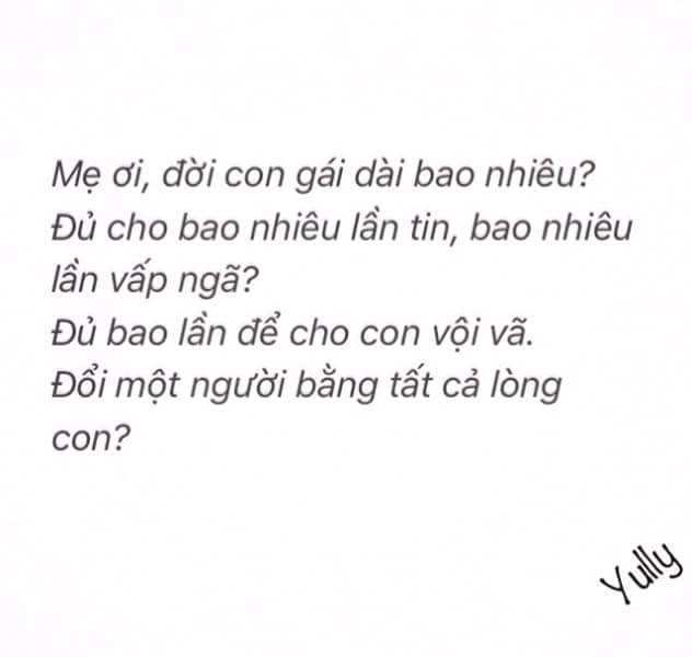 Đời con gái dài bao nhiêu đủ cho bao nhiêu lần tin bao nhiêu lần vấp ngã