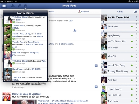 Dùng thử facebook cho ipad