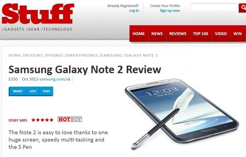 Galaxy note ii - thiết bị di động ấn tượng nhất 2012