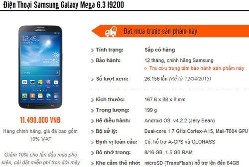Galaxy s4 phóng to 63 inch có giá chính hãng 115 triệu đồng