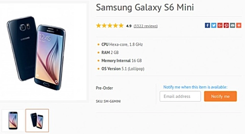Galaxy s6 mini màn hình 46 inch lộ diện