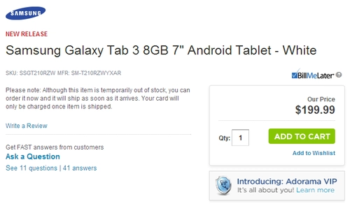 Galaxy tab 3 70 có thể bán với giá khoảng 41 triệu đồng