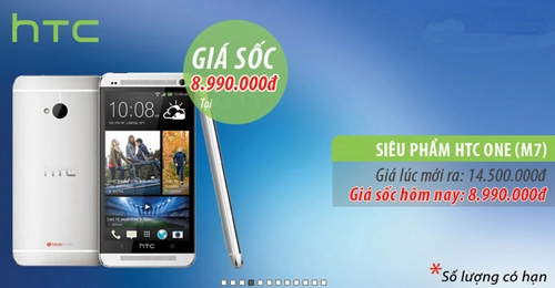 Giá htc one chính hãng giảm hơn 2 triệu đồng