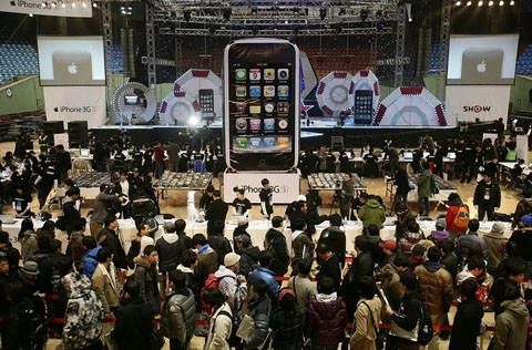 Hàn quốc cuồng nhiệt đón iphone