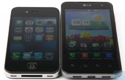 Iphone 4 so màn hình với dế hai nhân