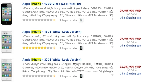 Iphone 4 tại vn được rao giá hơn 30 triệu