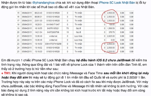 Iphone 5c khoá mạng có thể âm thầm trừ tiền trong tài khoản