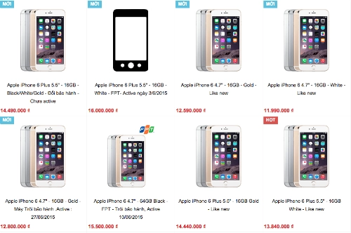 Iphone 6 giảm giá nhẹ hàng cũ tràn về thị trường