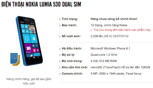 Lumia 530 chạy windows phone 81 sẽ ra mắt tháng sau
