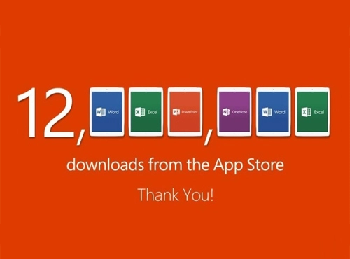 Microsoft office đạt 12 triệu lượt tải trên ipad