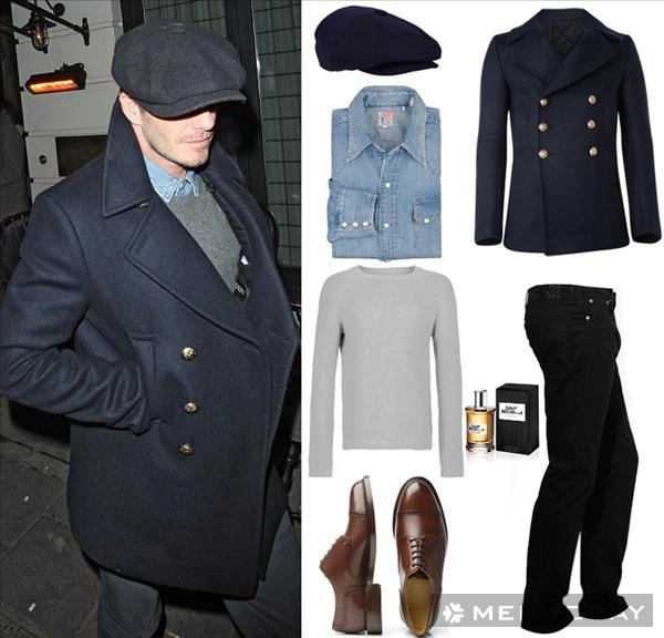 Mix pea coat lịch lãm và quyến rũ như david beckham