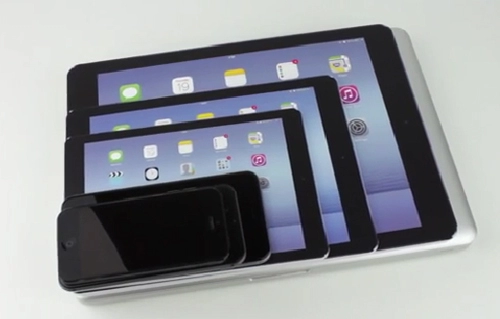 Mô hình ipad màn hình 122 inch so dáng với iphone và ipad air