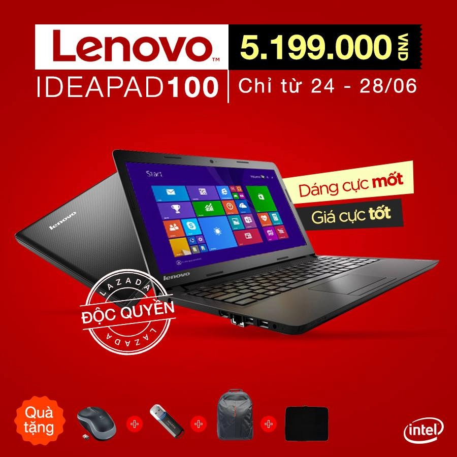 Mỏng nhẹ và mạnh mẽ cùng lenovo ideapad 100 14