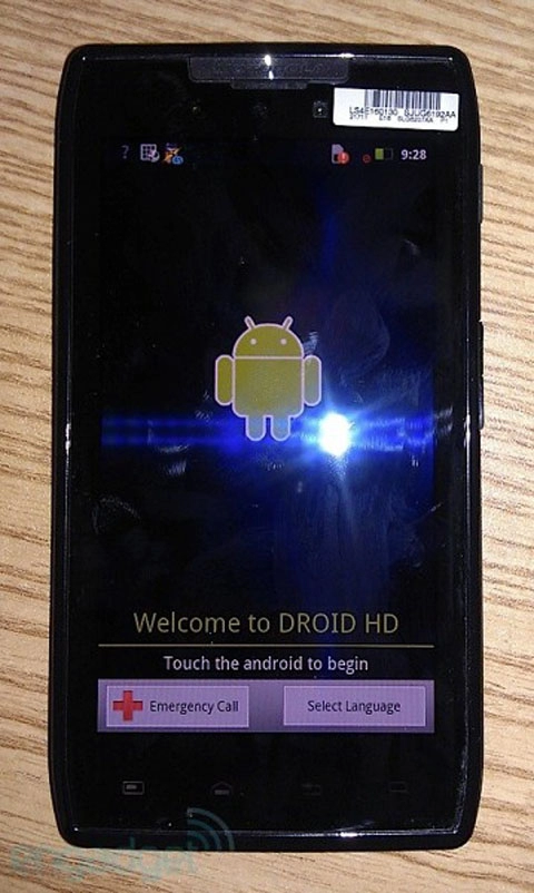 Motorola droid hd dual core 1ghz lộ ảnh