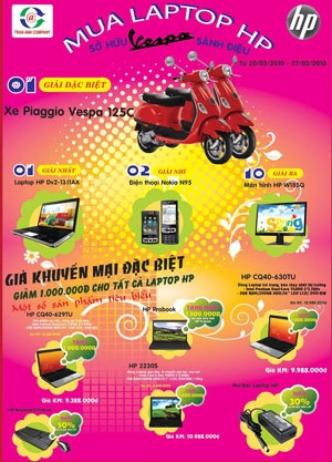 Mua laptop hp sở hữu vespa