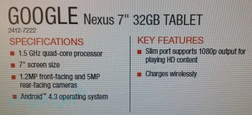 Nexus 7 thế hệ hai hỗ trợ sạc không dây được bán từ 317