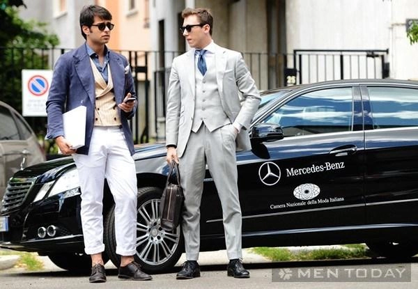Những quý ông thời trang trên đường phố milan paris